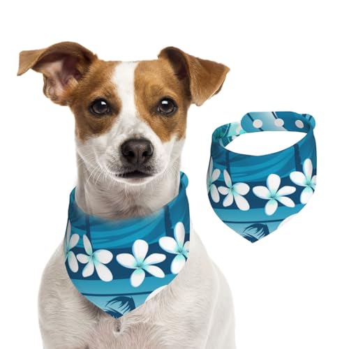 Blaues tropisches Surfen mit Palmen, Hundehalstücher, Baumwoll-Haustierschal, verstellbare Lätzchen für Haustiere,M Blaues tropisches Surfen mit Palmen, Hundehalstücher, Baumwoll-Haustierschal, verstellbare Lätzchen für Haustiere,M von InOmak