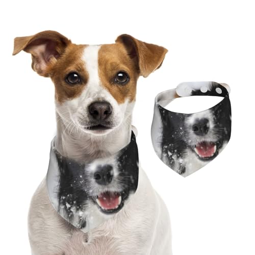 Border Collie Schneehund, Hundehalstücher, Baumwoll-Haustierschal, verstellbare Lätzchen für Haustiere,S Border Collie Schneehund, Hundehalstücher, Baumwoll-Haustierschal, verstellbare Lätzchen für Haustiere,S von InOmak