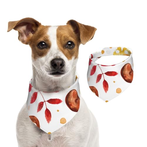 Botanisches Herbstblatt, Hundehalstücher, Baumwoll-Haustierschal, verstellbare Lätzchen für Haustiere,L Botanisches Herbstblatt, Hundehalstücher, Baumwoll-Haustierschal, verstellbare Lätzchen für Haustiere,L von InOmak