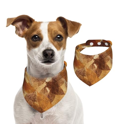 Braun Beige Gold Blätter Herbst Leinen, Hundehalstücher, Baumwoll-Haustierschal, verstellbare Lätzchen für Haustiere,L Braun Beige Gold Blätter Herbst Leinen, Hundehalstücher, Baumwoll-Haustierschal, verstellbare Lätzchen für Haustiere,L von InOmak