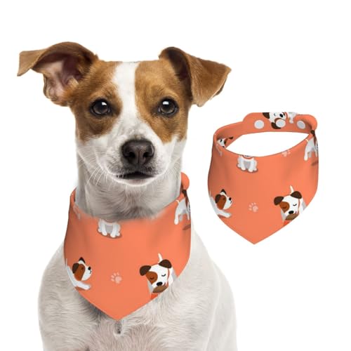 Cartoon-Jack-Russell-Terrier, Hundehalstücher, Baumwoll-Haustierschal, verstellbare Lätzchen für Haustiere,S Cartoon-Jack-Russell-Terrier, Hundehalstücher, Baumwoll-Haustierschal, verstellbare Lätzchen für Haustiere,S von InOmak