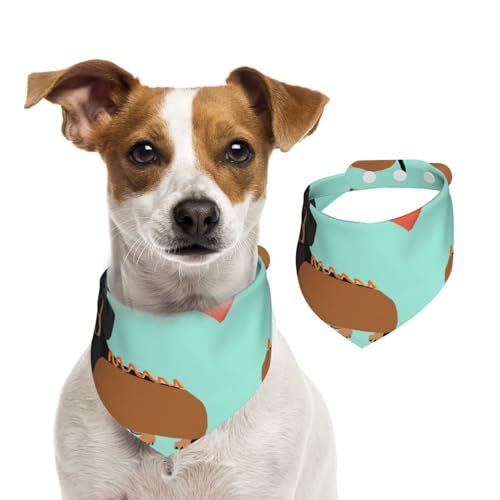 Dackel Dackel, Hundehalstücher, Baumwoll-Haustierschal, verstellbare Lätzchen für Haustiere,L Dackel Dackel, Hundehalstücher, Baumwoll-Haustierschal, verstellbare Lätzchen für Haustiere,L von InOmak