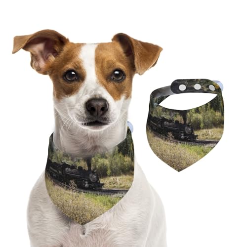 Dampflokomotivzug, Hundehalstücher, Baumwoll-Haustierschal, verstellbare Lätzchen für Haustiere,M Dampflokomotivzug, Hundehalstücher, Baumwoll-Haustierschal, verstellbare Lätzchen für Haustiere,M von InOmak