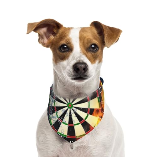 Dartscheibe Bedruckt, Hundehalstücher, Baumwoll-Haustierschal, verstellbare Lätzchen für Haustiere,S Dartscheibe Bedruckt, Hundehalstücher, Baumwoll-Haustierschal, verstellbare Lätzchen für Haustiere,S von InOmak