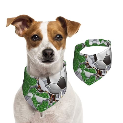 Design mit Fußballlöchern, Hundehalstücher, Baumwoll-Haustierschal, verstellbare Lätzchen für Haustiere,S Design mit Fußballlöchern, Hundehalstücher, Baumwoll-Haustierschal, verstellbare Lätzchen für Haustiere,S von InOmak