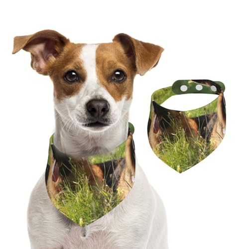 Deutscher Schäferhund Bedruckt, Hundehalstücher, Baumwoll-Haustierschal, verstellbare Lätzchen für Haustiere,M Deutscher Schäferhund Bedruckt, Hundehalstücher, Baumwoll-Haustierschal, verstellbare Lätzchen für Haustiere,M von InOmak