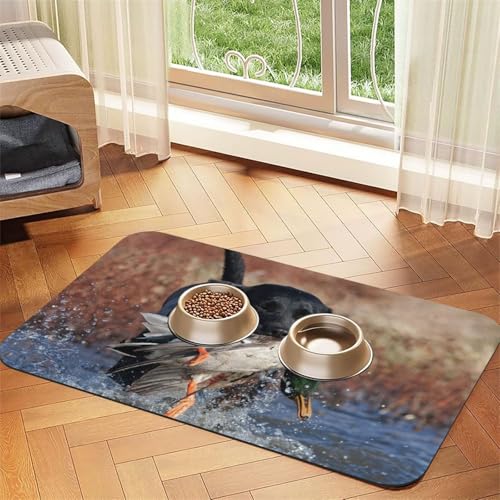 Duck Hunting Labrador Dog Cool Black Puppy Animal,Waterproof Pet Feeding Mat,PU Leather Placemats for Cat Dog Water Bowl,Food Mats,40x60cm Duck Hunting Labrador Dog Cool Black Puppy Animal,Waterproof Pet Feeding Mat,PU Leather Placemats for Cat Dog Water Bowl,Food Mats,40x60cm von InOmak