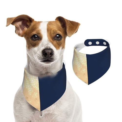 Eleganter Faux Gold Navy Blue White Stripes Akzent, Hundehalstücher, Baumwoll-Haustierschal, verstellbare Lätzchen für Haustiere,S Eleganter Faux Gold Navy Blue White Stripes Akzent, Hundehalstücher, Baumwoll-Haustierschal, verstellbare Lätzchen für Haustiere,S von InOmak