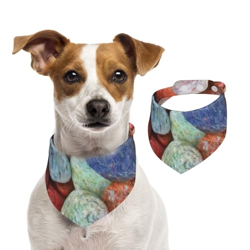 Farbige Steine gedruckt, Hundehalstücher, Baumwoll-Haustierschal, verstellbare Lätzchen für Haustiere,S Farbige Steine gedruckt, Hundehalstücher, Baumwoll-Haustierschal, verstellbare Lätzchen für Haustiere,S von InOmak