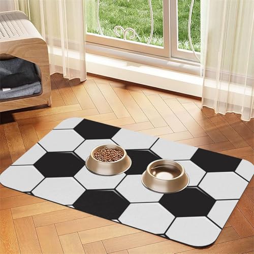 Football Texture,Waterproof Pet Feeding Mat,PU Leather Placemats for Cat Dog Water Bowl,Food Mats,30x45cm von InOmak