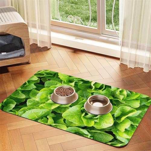 Frischer Römersalat，Futtermatte für Haustiere, Tischsets aus PU-Leder für Katzen und Hunde,40x60cm von InOmak