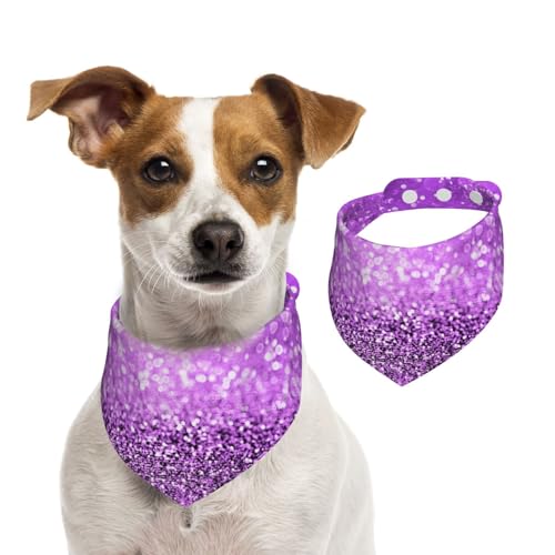 Funkelnder lila Glitzer, Hundehalstücher, Baumwoll-Haustierschal, verstellbare Lätzchen für Haustiere,M Funkelnder lila Glitzer, Hundehalstücher, Baumwoll-Haustierschal, verstellbare Lätzchen für Haustiere,M von InOmak