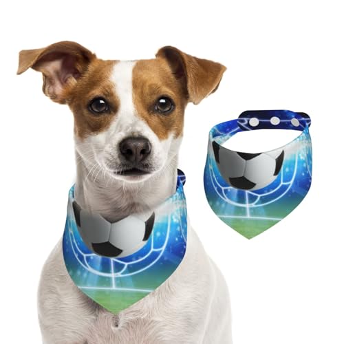 Fußball Ball Glitzer Fußballfeld, Hundehalstücher, Baumwoll-Haustierschal, verstellbare Lätzchen für Haustiere,M Fußball Ball Glitzer Fußballfeld, Hundehalstücher, Baumwoll-Haustierschal, verstellbare Lätzchen für Haustiere,M von InOmak