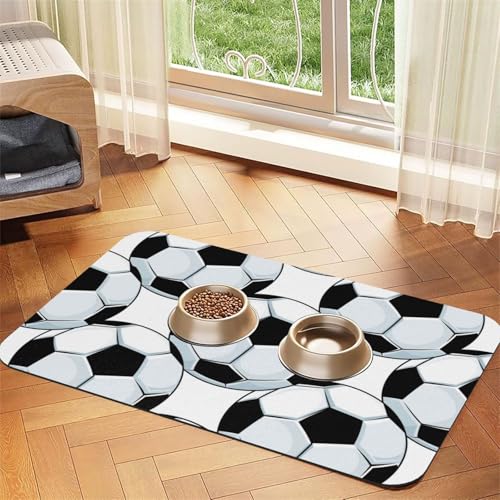 Fußball Fußbälle Sport,Futtermatte für Haustiere, Tischsets aus PU-Leder für Katzen und Hunde,40x60cm Fußball Fußbälle Sport,Futtermatte für Haustiere, Tischsets aus PU-Leder für Katzen und Hunde,40x60cm von InOmak