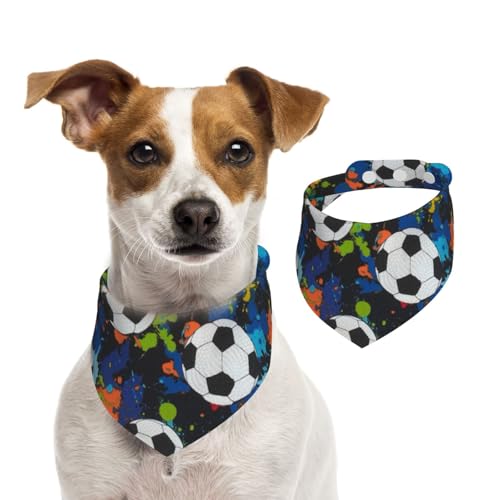Fußball Sport Ball Athletisch, Hundehalstücher, Baumwoll-Haustierschal, verstellbare Lätzchen für Haustiere,M Fußball Sport Ball Athletisch, Hundehalstücher, Baumwoll-Haustierschal, verstellbare Lätzchen für Haustiere,M von InOmak