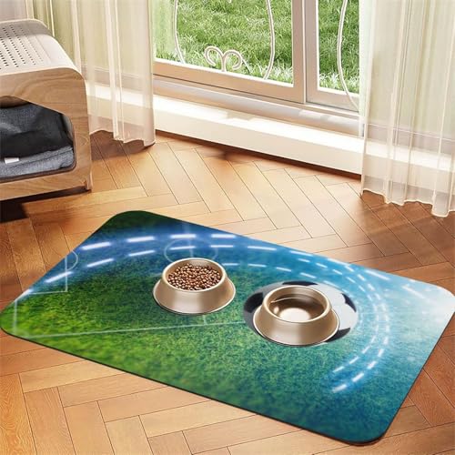 Fußball Sportball Bedruckt,Futtermatte für Haustiere, Tischsets aus PU-Leder für Katzen und Hunde,40x60cm Fußball Sportball Bedruckt,Futtermatte für Haustiere, Tischsets aus PU-Leder für Katzen und Hunde,40x60cm von InOmak