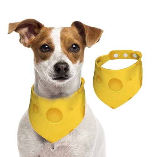 Gelber Käse, Hundehalstücher, Baumwoll-Haustierschal, verstellbare Lätzchen für Haustiere,L Gelber Käse, Hundehalstücher, Baumwoll-Haustierschal, verstellbare Lätzchen für Haustiere,L von InOmak