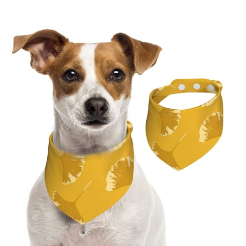Ginkgoblätter Blumen auf gelbem Ocker, Hundehalstücher, Baumwoll-Haustierschal, verstellbare Lätzchen für Haustiere,M Ginkgoblätter Blumen auf gelbem Ocker, Hundehalstücher, Baumwoll-Haustierschal, verstellbare Lätzchen für Haustiere,M von InOmak