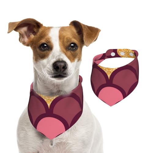 Goldglitzernde Fischschuppe, Hundehalstücher, Baumwoll-Haustierschal, verstellbare Lätzchen für Haustiere,M Goldglitzernde Fischschuppe, Hundehalstücher, Baumwoll-Haustierschal, verstellbare Lätzchen für Haustiere,M von InOmak