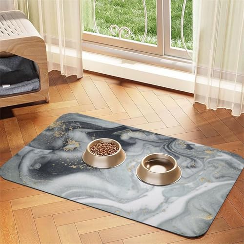 Grauer Marmor Abstrakt Splash Pastell,Futtermatte für Haustiere, Tischsets aus PU-Leder für Katzen und Hunde,30x45cm Grauer Marmor Abstrakt Splash Pastell,Futtermatte für Haustiere, Tischsets aus PU-Leder für Katzen und Hunde,30x45cm von InOmak