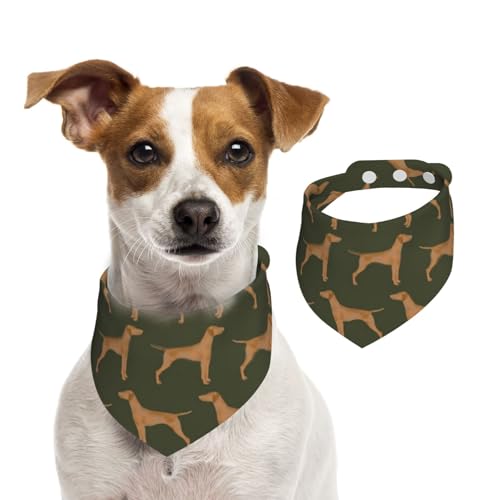 Grüner Vizsla-Hund, Hundehalstücher, Baumwoll-Haustierschal, verstellbare Lätzchen für Haustiere,M Grüner Vizsla-Hund, Hundehalstücher, Baumwoll-Haustierschal, verstellbare Lätzchen für Haustiere,M von InOmak
