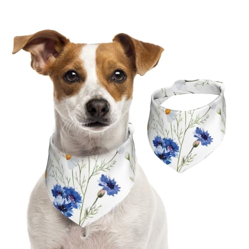 Handgezeichnete Blume, Hundehalstücher, Baumwoll-Haustierschal, verstellbare Lätzchen für Haustiere,M Handgezeichnete Blume, Hundehalstücher, Baumwoll-Haustierschal, verstellbare Lätzchen für Haustiere,M von InOmak