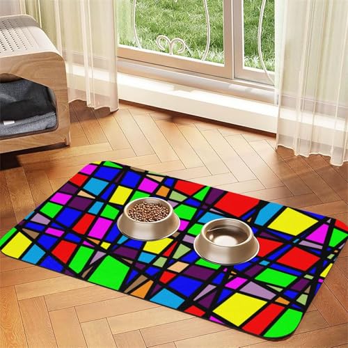 Heller und farbenfroher Regenbogen,Futtermatte für Haustiere, Tischsets aus PU-Leder für Katzen und Hunde,30x45cm Heller und farbenfroher Regenbogen,Futtermatte für Haustiere, Tischsets aus PU-Leder für Katzen und Hunde,30x45cm von InOmak