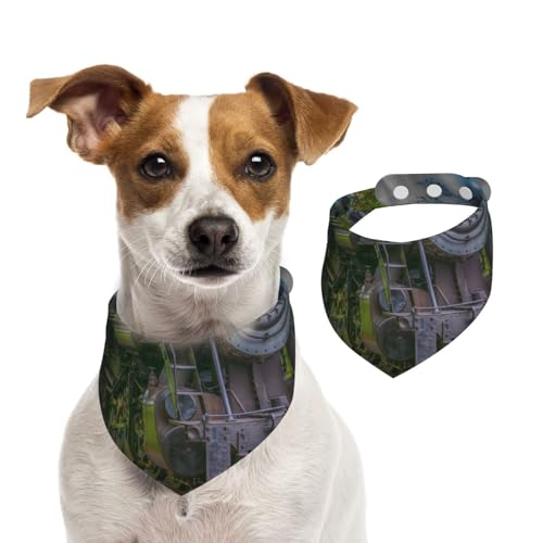 Hübscher Dampfzug, Hundehalstücher, Baumwoll-Haustierschal, verstellbare Lätzchen für Haustiere,M Hübscher Dampfzug, Hundehalstücher, Baumwoll-Haustierschal, verstellbare Lätzchen für Haustiere,M von InOmak