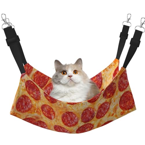 InOmak 3D Pizza Peperoni, Katzenhängematte, weiches, doppelseitiges Hängebett für kleine Hunde und Haustiere,L InOmak 3D Pizza Peperoni, Katzenhängematte, weiches, doppelseitiges Hängebett für kleine Hunde und Haustiere,L von InOmak