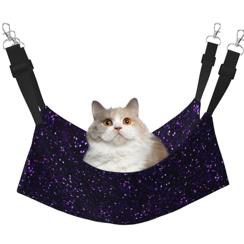 InOmak Dunkler Amethyst-Lila-Glitzer, Katzenhängematte, weiches, doppelseitiges Hängebett für kleine Hunde und Haustiere,L InOmak Dunkler Amethyst-Lila-Glitzer, Katzenhängematte, weiches, doppelseitiges Hängebett für kleine Hunde und Haustiere,L von InOmak