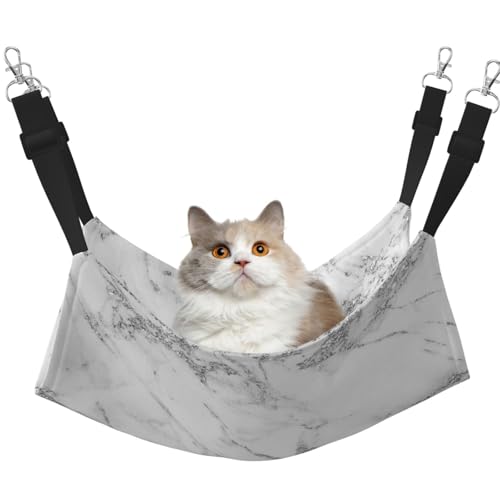 InOmak Eleganter schicker weißer Grauer silberner Glitzermarmor, Katzenhängematte, weiches, doppelseitiges Hängebett für kleine Hunde und Haustiere,L InOmak Eleganter schicker weißer Grauer silberner Glitzermarmor, Katzenhängematte, weiches, doppelseitiges Hängebett für kleine Hunde und Haustiere,L von InOmak
