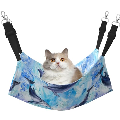 InOmak Gemälde Delfin, Katzenhängematte, weiches, doppelseitiges Hängebett für kleine Hunde und Haustiere,L InOmak Gemälde Delfin, Katzenhängematte, weiches, doppelseitiges Hängebett für kleine Hunde und Haustiere,L von InOmak