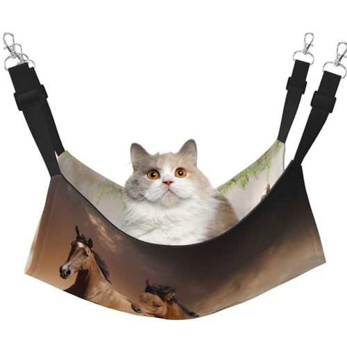 InOmak Laufendes Pferd Druck, Katzenhängematte, weiches, doppelseitiges Hängebett für kleine Hunde und Haustiere,L InOmak Laufendes Pferd Druck, Katzenhängematte, weiches, doppelseitiges Hängebett für kleine Hunde und Haustiere,L von InOmak