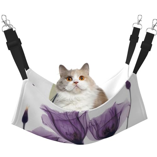 InOmak Lavendel Lila Hoffnung Blumen, Katzenhängematte, weiches, doppelseitiges Hängebett für kleine Hunde und Haustiere,L InOmak Lavendel Lila Hoffnung Blumen, Katzenhängematte, weiches, doppelseitiges Hängebett für kleine Hunde und Haustiere,L von InOmak