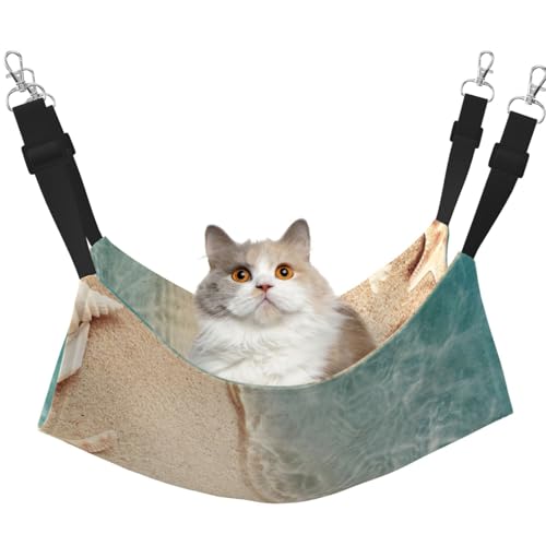 InOmak Meeressand mit Seesternen, Katzenhängematte, weiches, doppelseitiges Hängebett für kleine Hunde und Haustiere,M InOmak Meeressand mit Seesternen, Katzenhängematte, weiches, doppelseitiges Hängebett für kleine Hunde und Haustiere,M von InOmak