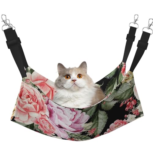 InOmak Pfingstrosenblumen Rosendruck, Katzenhängematte, weiches, doppelseitiges Hängebett für kleine Hunde und Haustiere,L InOmak Pfingstrosenblumen Rosendruck, Katzenhängematte, weiches, doppelseitiges Hängebett für kleine Hunde und Haustiere,L von InOmak