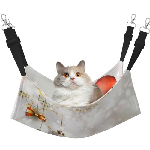 InOmak Weihnachtskugeln Druck, Katzenhängematte, weiches, doppelseitiges Hängebett für kleine Hunde und Haustiere,L InOmak Weihnachtskugeln Druck, Katzenhängematte, weiches, doppelseitiges Hängebett für kleine Hunde und Haustiere,L von InOmak