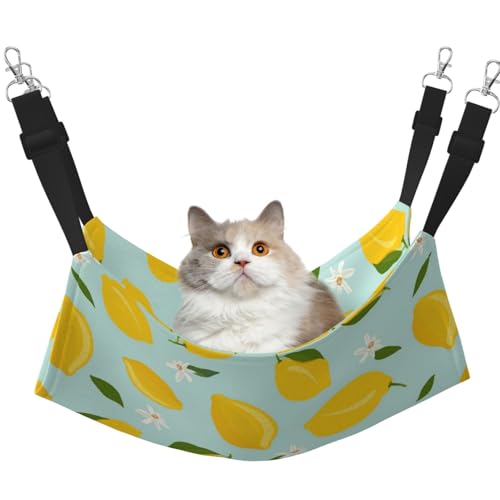 InOmak Zitrone Früchte Blume Blätter, Katzenhängematte, weiches, doppelseitiges Hängebett für kleine Hunde und Haustiere,L InOmak Zitrone Früchte Blume Blätter, Katzenhängematte, weiches, doppelseitiges Hängebett für kleine Hunde und Haustiere,L von InOmak