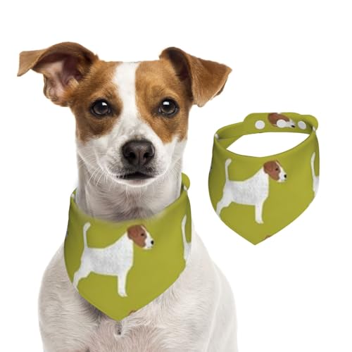 Jack Russell Terrier Druck, Hundehalstücher, Baumwoll-Haustierschal, verstellbare Lätzchen für Haustiere,L Jack Russell Terrier Druck, Hundehalstücher, Baumwoll-Haustierschal, verstellbare Lätzchen für Haustiere,L von InOmak