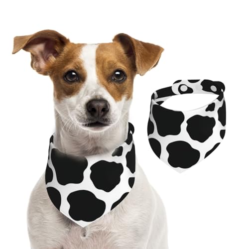 Kuh-Druckmuster, Hundehalstücher, Baumwoll-Haustierschal, verstellbare Lätzchen für Haustiere,M Kuh-Druckmuster, Hundehalstücher, Baumwoll-Haustierschal, verstellbare Lätzchen für Haustiere,M von InOmak