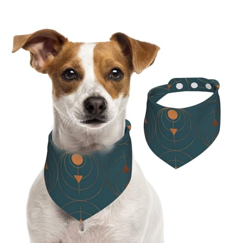 Kupfer Art Deco auf Smaragd, Hundehalstücher, Baumwoll-Haustierschal, verstellbare Lätzchen für Haustiere,M Kupfer Art Deco auf Smaragd, Hundehalstücher, Baumwoll-Haustierschal, verstellbare Lätzchen für Haustiere,M von InOmak