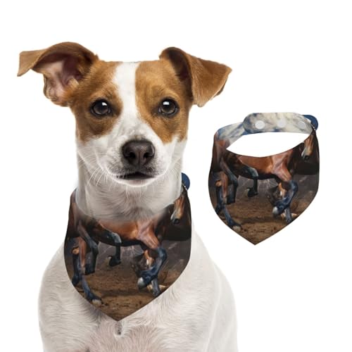 Laufende Pferde, Hundehalstücher, Baumwoll-Haustierschal, verstellbare Lätzchen für Haustiere,S Laufende Pferde, Hundehalstücher, Baumwoll-Haustierschal, verstellbare Lätzchen für Haustiere,S von InOmak