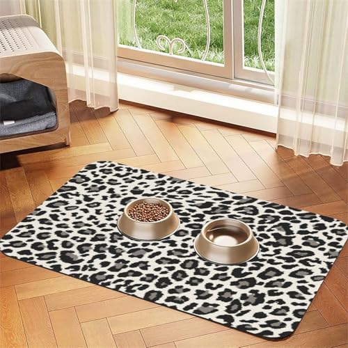 Leopard Print Print,Waterproof Pet Feeding Mat,PU Leather Placemats for Cat Dog Water Bowl,Food Mats,40x60cm Leopard Print Print,Waterproof Pet Feeding Mat,PU Leather Placemats for Cat Dog Water Bowl,Food Mats,40x60cm von InOmak