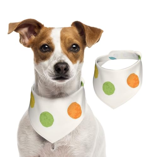 Leuchtend Bunte Tupfen, Hundehalstücher, Baumwoll-Haustierschal, verstellbare Lätzchen für Haustiere,L Leuchtend Bunte Tupfen, Hundehalstücher, Baumwoll-Haustierschal, verstellbare Lätzchen für Haustiere,L von InOmak
