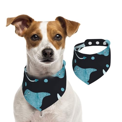 Manta Rochen und Fische, Hundehalstücher, Baumwoll-Haustierschal, verstellbare Lätzchen für Haustiere,M Manta Rochen und Fische, Hundehalstücher, Baumwoll-Haustierschal, verstellbare Lätzchen für Haustiere,M von InOmak