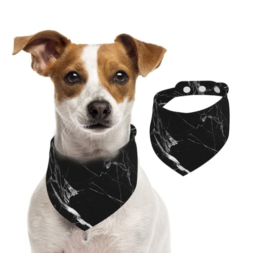 Marmordruck Schwarz Weiß, Hundehalstücher, Baumwoll-Haustierschal, verstellbare Lätzchen für Haustiere,L Marmordruck Schwarz Weiß, Hundehalstücher, Baumwoll-Haustierschal, verstellbare Lätzchen für Haustiere,L von InOmak