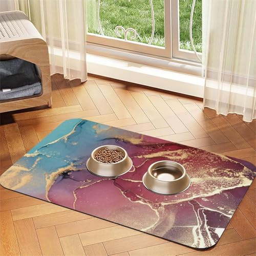 Marmorstruktur，Futtermatte für Haustiere, Tischsets aus PU-Leder für Katzen und Hunde,40x60cm von InOmak