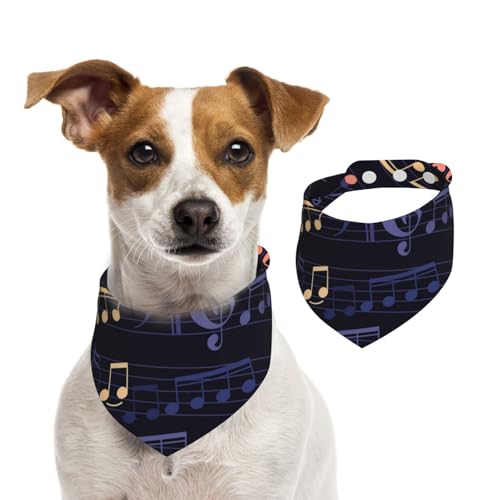 Musik-Nahtloses-Muster, Hundehalstücher, Baumwoll-Haustierschal, verstellbare Lätzchen für Haustiere,M Musik-Nahtloses-Muster, Hundehalstücher, Baumwoll-Haustierschal, verstellbare Lätzchen für Haustiere,M von InOmak