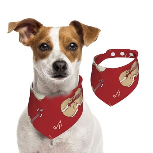 Musik Violine Rote Note, Hundehalstücher, Baumwoll-Haustierschal, verstellbare Lätzchen für Haustiere,L Musik Violine Rote Note, Hundehalstücher, Baumwoll-Haustierschal, verstellbare Lätzchen für Haustiere,L von InOmak