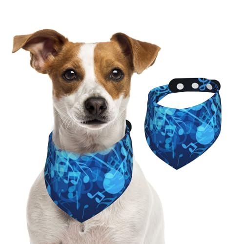 Musiknoten mit Notenschlüssel, Hundehalstücher, Baumwoll-Haustierschal, verstellbare Lätzchen für Haustiere,L Musiknoten mit Notenschlüssel, Hundehalstücher, Baumwoll-Haustierschal, verstellbare Lätzchen für Haustiere,L von InOmak